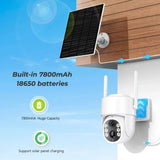 Abuntu 5MP Solar Outdoor Camera - Wireless WiFi with 7800mAh Battery Hooks - stepyours.com