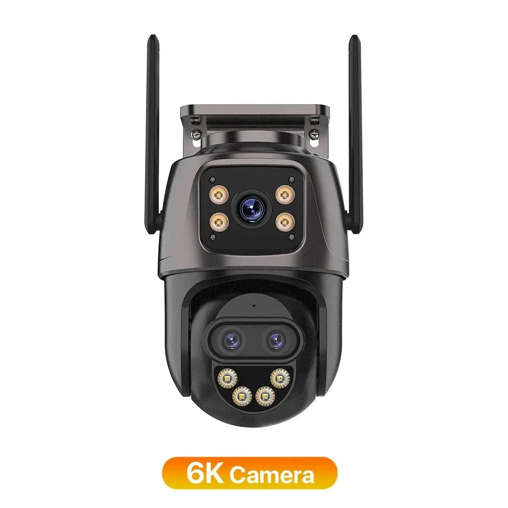 IP Camera 6K 9MP WiFi Outdoor Camera - 3 Lens Dual Screen PTZ With 8x Zoom - stepyours.com