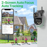 6K 9MP Outdoor Tri - Lens WiFi IP Camera - Auto Tracking And Dual Screen - stepyours.com