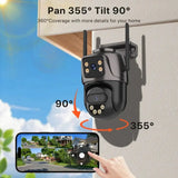 WONSDAR Dual Lens PTZ WiFi Camera Outdoor AI Security iCSee.add Hooks - stepyours.com