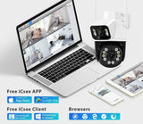 ASECAM 12MP 6K WiFi Outdoor Camera - AI Tracking, 8X Zoom, Dual Screen - stepyours.com