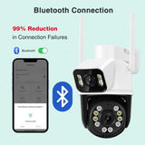 ASECAM 12MP 6K WiFi Outdoor Camera - AI Tracking, 8X Zoom, Dual Screen - stepyours.com