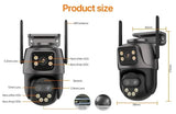 WONSDAR Outdoor WiFi IP Camera - 8x Zoom Triple Lens PTZ With Auto Tracking - stepyours.com