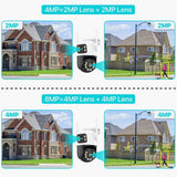 Dual Lens 360 Degree WiFi Camera IP66 Outdoor Security 8MP 4K PTZ - stepyours.com