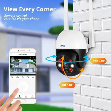 KERUI Outdoor PTZ WiFi Security Camera - 8MP UHD Tuya AI Detection Hooks - stepyours.com