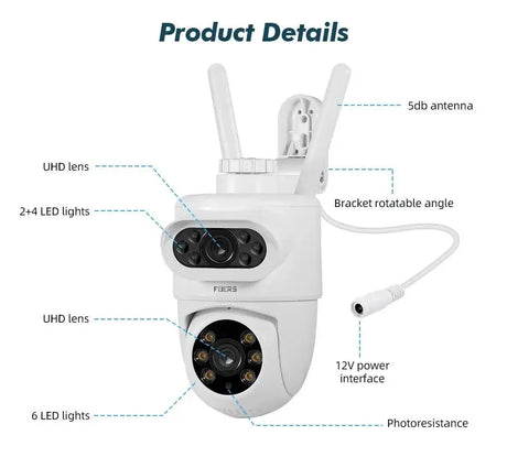 Fuers 5K 10MP Dual Lens IP Camera - Auto Tracking Tuya Smart WiFi CCTV - stepyours.com