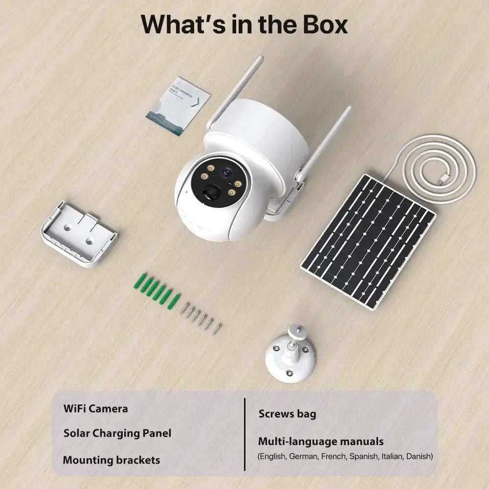WiFi PTZ Solar Outdoor Camera 3MP 355 Pan 90 Tilt With iCsee App - stepyours.com