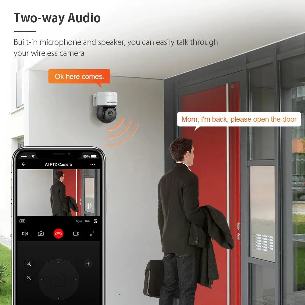 INQMEGA 5MP Tuya Outdoor PTZ Camera Ai Human Detect