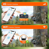 SHIWOJIA 3MP 4G Solar Cameras Wireless 360 Degree PTZ