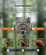 Shiwojia 12X Zoom 4K Solar Camera With Dual Lens 4G 360 Degree View - stepyours.com