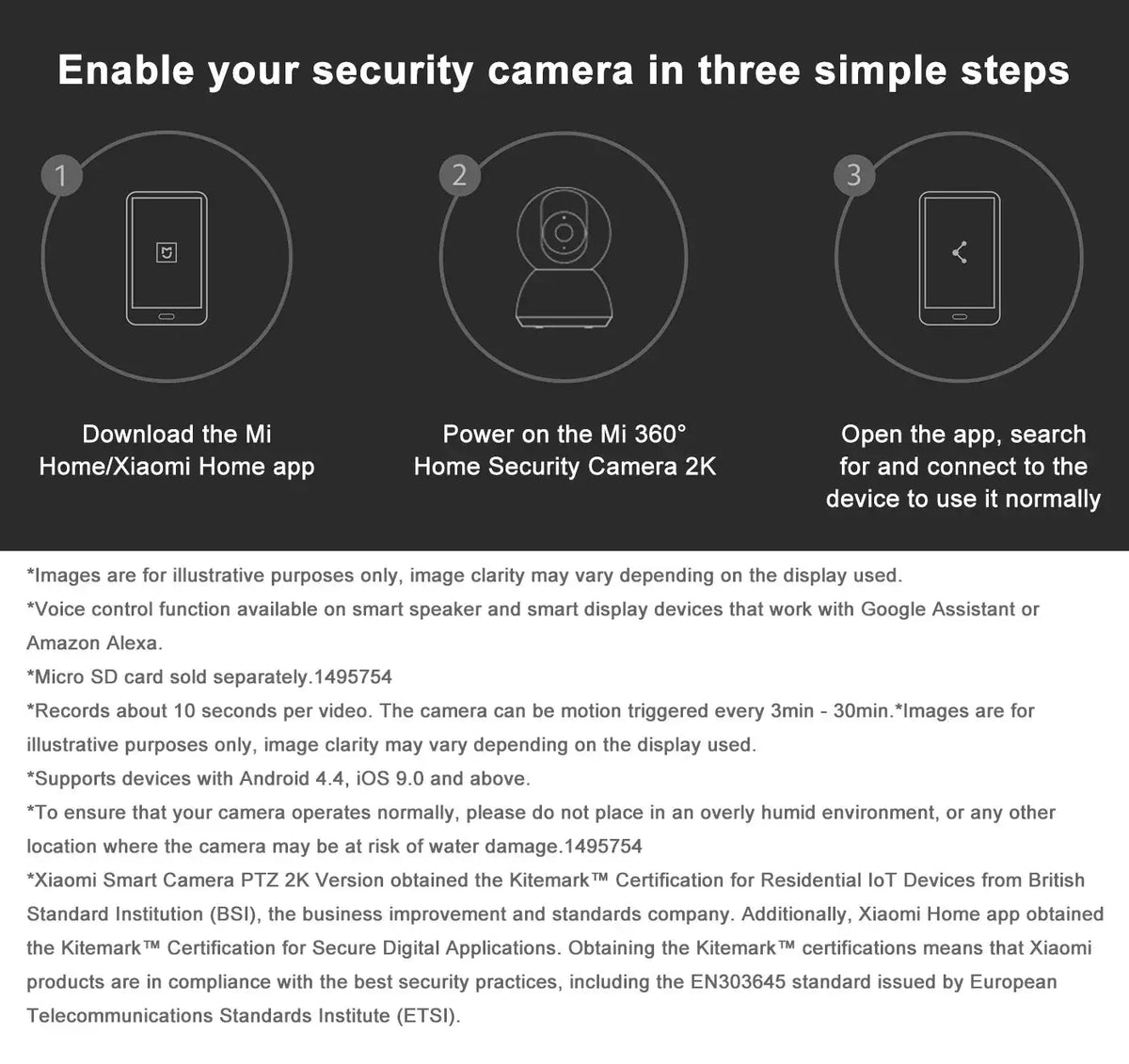 Xiaomi Smart Camera - 360 Degree Indoor Security With 2K Clarity by stepyours.com