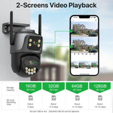 Advanced Outdoor AI Dual Lens PTZ Security Camera 4K