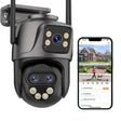 WONSDAR Outdoor WiFi IP Camera - 8x Zoom Triple Lens PTZ With Auto Tracking - stepyours.com