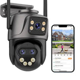 WONSDAR Outdoor WiFi IP Camera - 8x Zoom Triple Lens PTZ With Auto Tracking - stepyours.com
