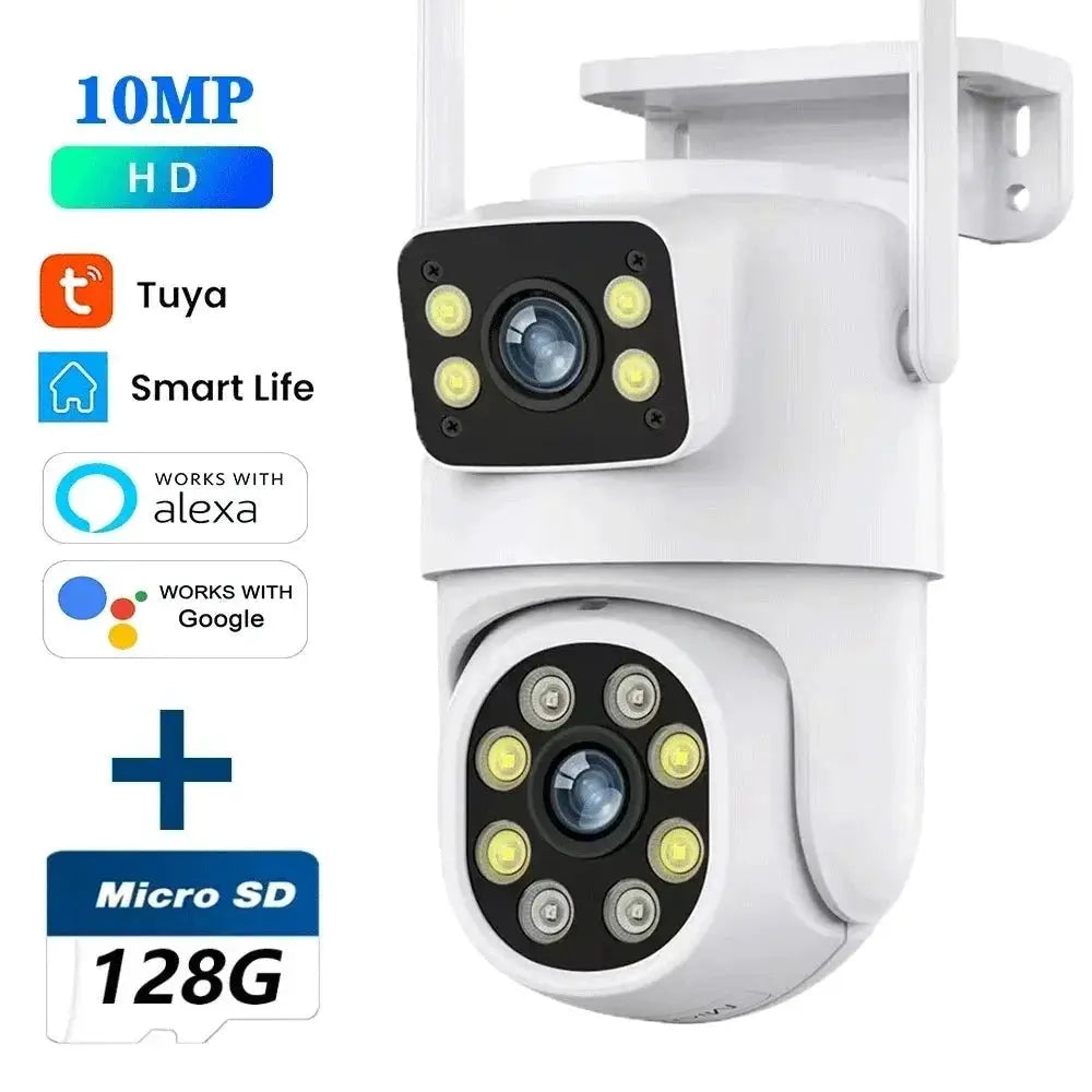 10MP Dual Lens Tuya WiFi Camera PTZ Outdoor 4K Security Camera With AI Tracking - stepyours.com