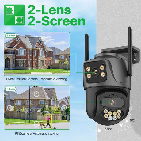 4K Dual Lens Outdoor AI Surveillance Camera Auto Tracking
