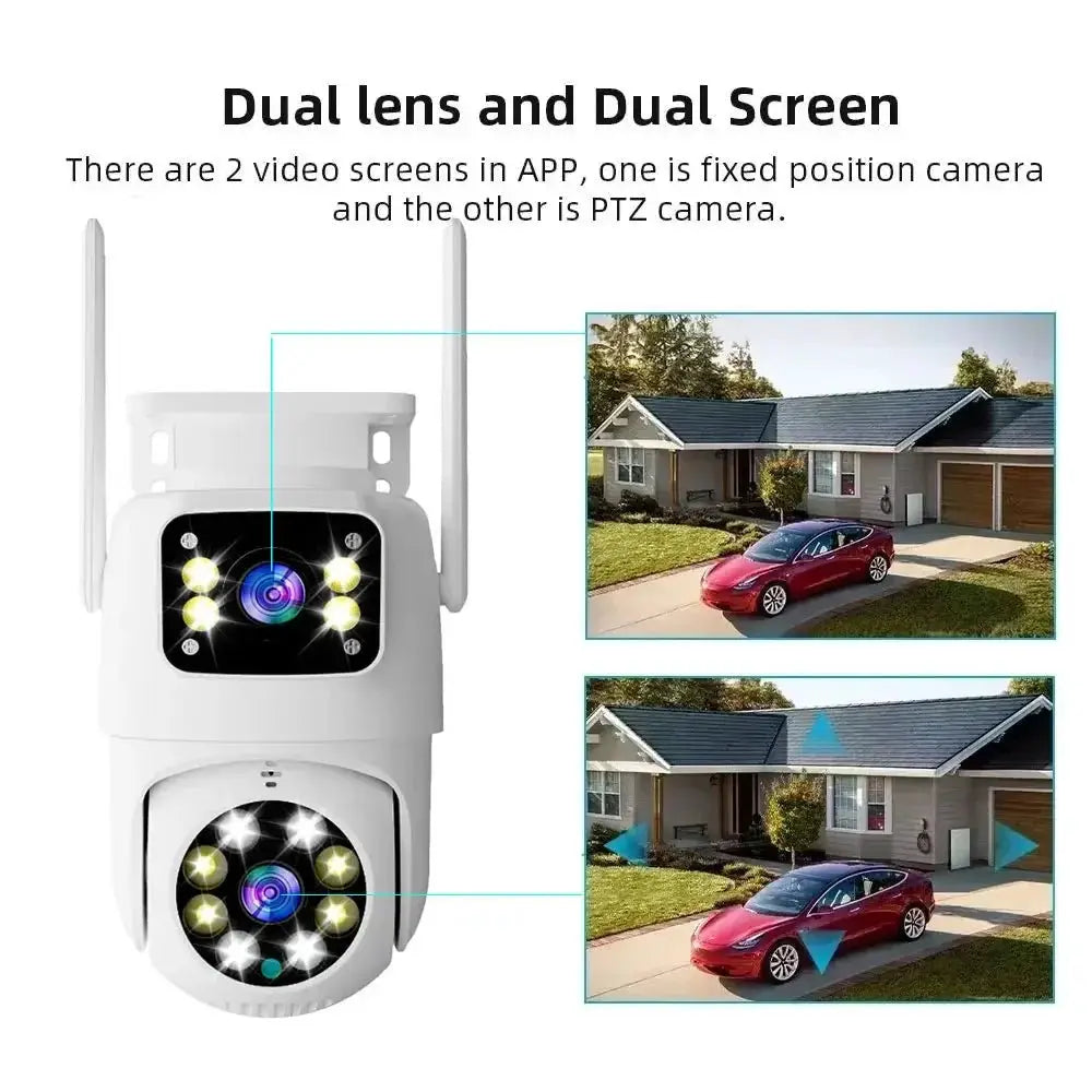 10MP Dual Lens Tuya WiFi Camera PTZ Outdoor 4K Security Camera With AI Tracking - stepyours.com