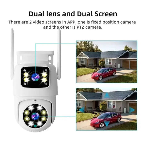 10MP Dual Lens Tuya WiFi Camera PTZ Outdoor 4K Security Camera With AI Tracking - stepyours.com