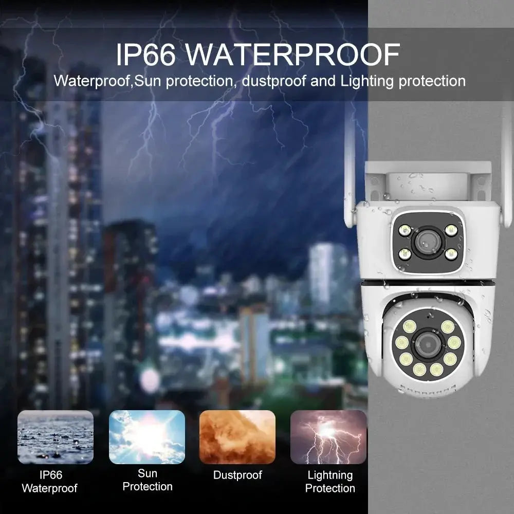 NovoLumen Tuya HD Dual Lens 5G WiFi PTZ Outdoor IP Camera Color Night Vision - stepyours.com