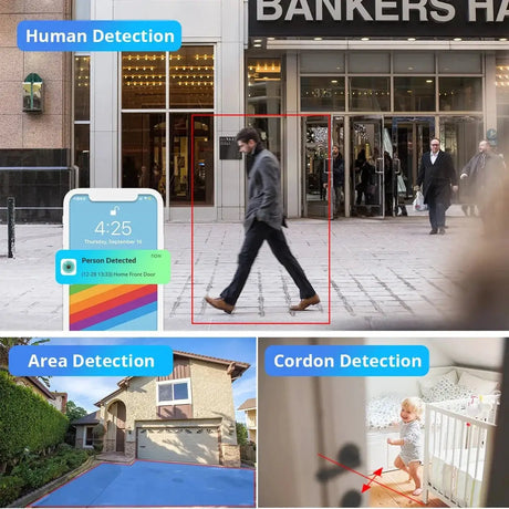 TPTEK 3MP WiFi Outdoor Bullet Camera - AI Human Detection, IP66 Weatherproof - stepyours.com