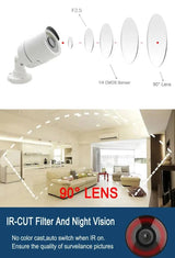 Jienuo 4K AHD CCTV Camera Outdoor Indoor IP66 Night Vision 5MP Home Surveillance - stepyours.com
