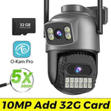 Outdoor Dual Screen IP Camera - 4K 15MP PTZ 10X Zoom AI Human Detection - stepyours.com