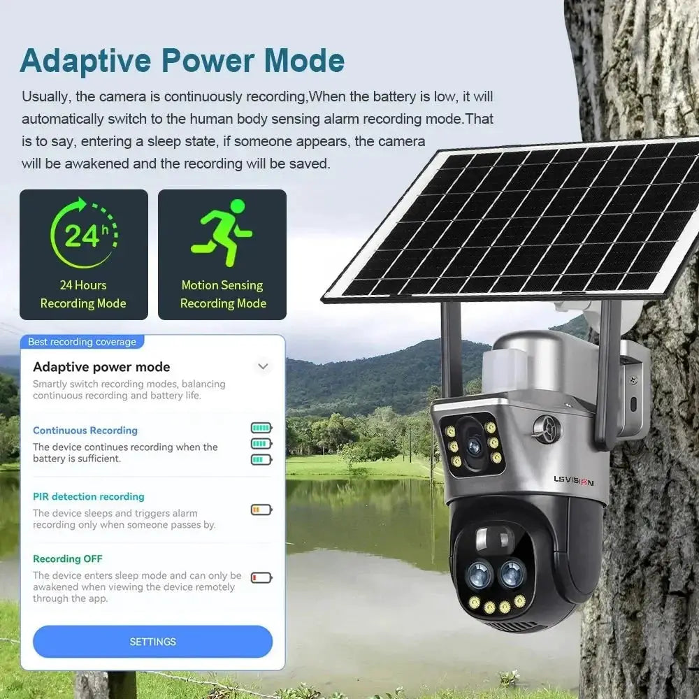 LS Vision Dual Screen Solar Camera 4G WiFi Outdoor Security 10X Zoom IP66 - stepyours.com