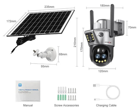 LS Vision Dual Screen Solar Camera 4G WiFi Outdoor Security 10X Zoom IP66 - stepyours.com