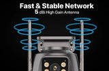 6K 9MP Outdoor Tri - Lens WiFi IP Camera - Auto Tracking And Dual Screen - stepyours.com