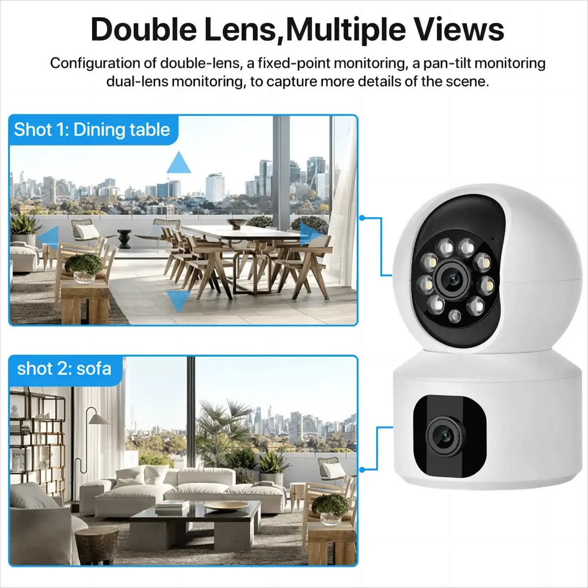 Tuya 8MP Dual Lens WiFi IP Camera - Color Night Vision With Auto Tracking - stepyours.com