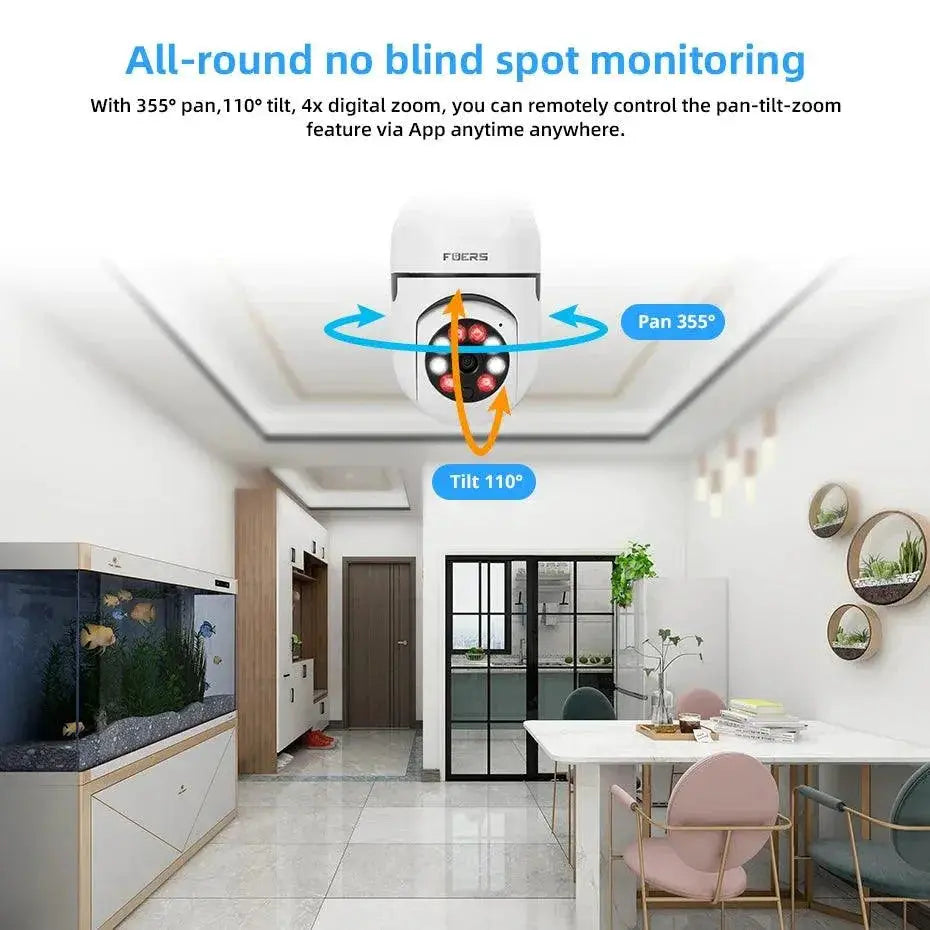 Smart WiFi Indoor Security Camera AI Tracking Night Vision