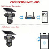 Solar Wireless Security Camera 12MP HD 3 Lens 10X Zoom IP66 Outdoor - stepyours.com