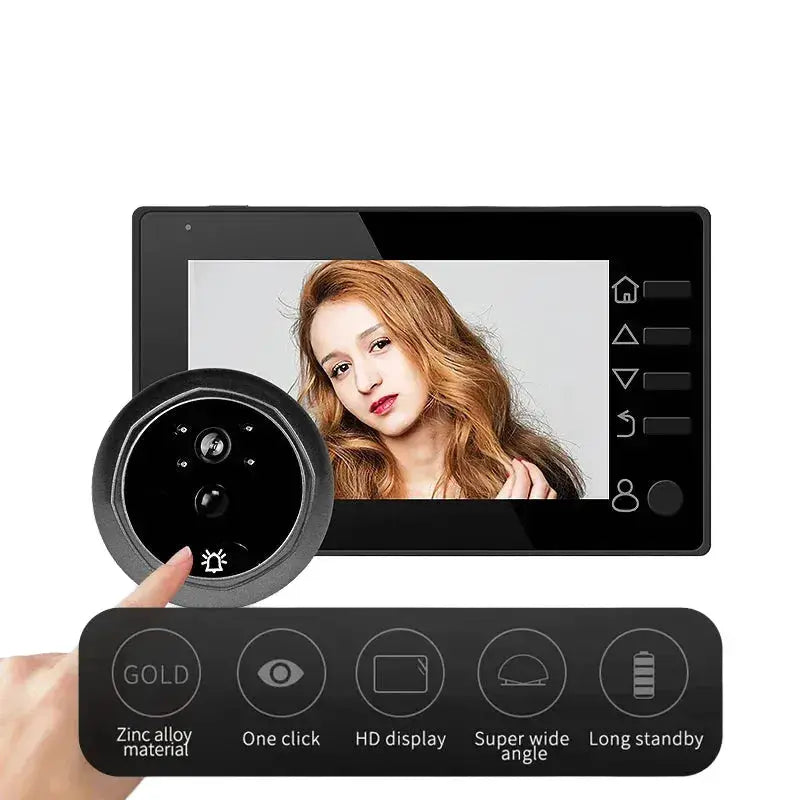 4.3 Inch HD Display Visual Peephole Video Doorbell 145 Degree Angel 1 Megapixel Camera PIR Motion Detection Night Vision Cat Eye by stepyours.com
