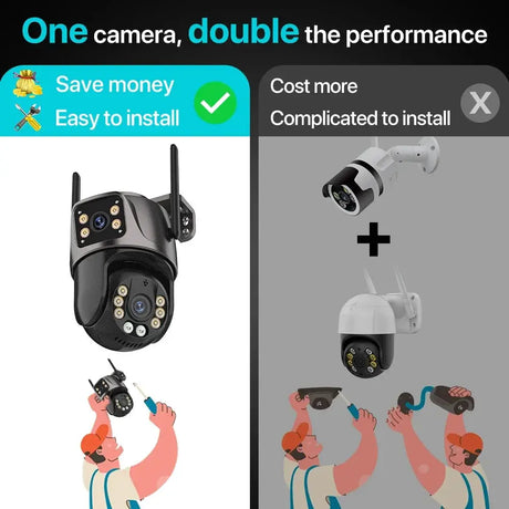 4K 8MP HD WiFi PTZ Camera Outdoor Dual Lens AI Tracking - Tredruns