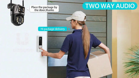 4K 8MP HD WiFi PTZ Camera Outdoor Dual Lens AI Tracking - Tredruns