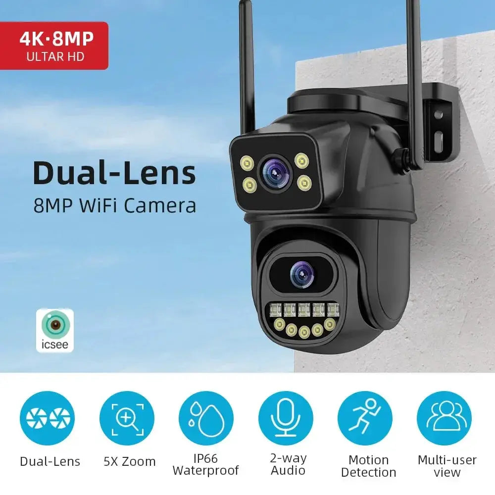 BELIA 4K 8MP WiFi Surveillance Camera With Dual Lens - Tredruns
