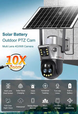 LS Vision Dual Screen Solar Camera 4G WiFi Outdoor Security 10X Zoom IP66 - stepyours.com