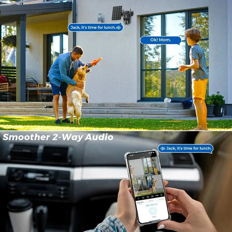 Solar WiFi Security Camera Outdoor Dual Lens 8MP 4K HD with Built - in Battery - stepyours.com