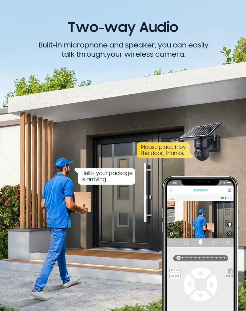 Shiwojia 4G Sim Solar Camera With WiFi 6W Dual Lens 12X Zoom