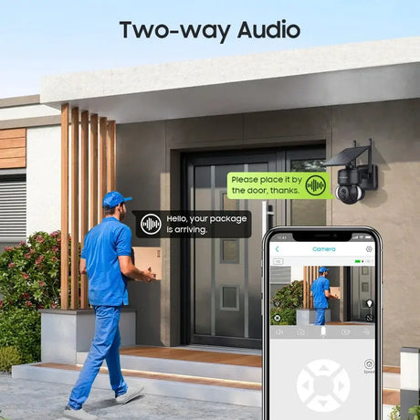SHIWOJIA Mini Solar Camera 4G Wifi PTZ 3MP 4X Zoom - Tredruns