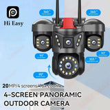 Sherway 10K 20MP UHD Outdoor Quad Lens WiFi IP Camera With 360 PTZ Auto Tracking - stepyours.com