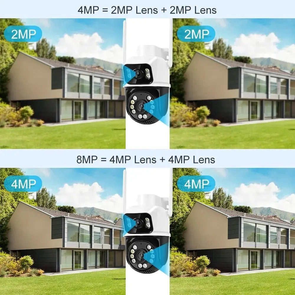 8MP 4K PTZ WiFi Outdoor Camera - Dual Lens AI Tracking for Enhanced Security - stepyours.com