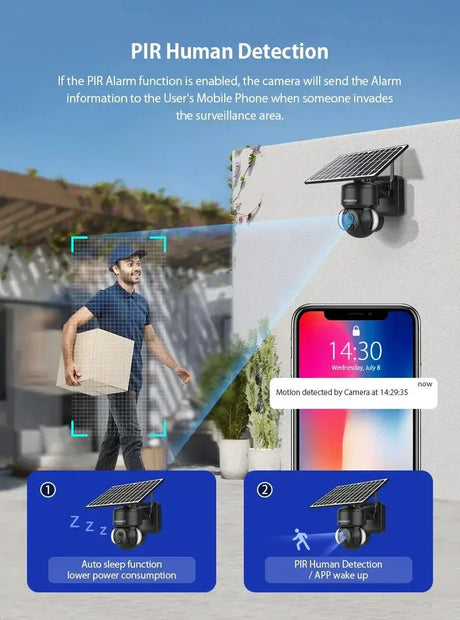 INQMEGA 4MP WiFi Tuya Solar Outdoor Security Camera