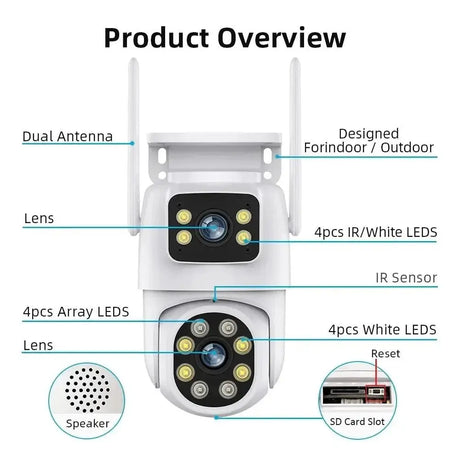 10MP Dual Lens Tuya WiFi Camera PTZ Outdoor 4K Security Camera With AI Tracking - stepyours.com