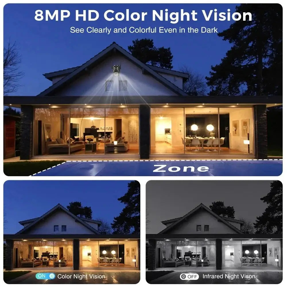 Abuntu Outdoor WiFi Camera - 8MP 4K Dual Lens With AI Human Detection Hooks - stepyours.com