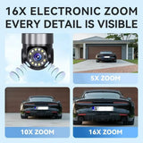 10K 20MP Outdoor WiFi Security Camera 360 Degree PTZ With 4 Lenses And 16X Zoom - stepyours.com