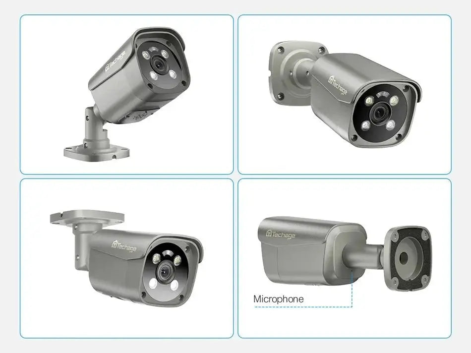 Techage AI PoE 4K Outdoor Security Camera With Two Way Audio For NVR - stepyours.com