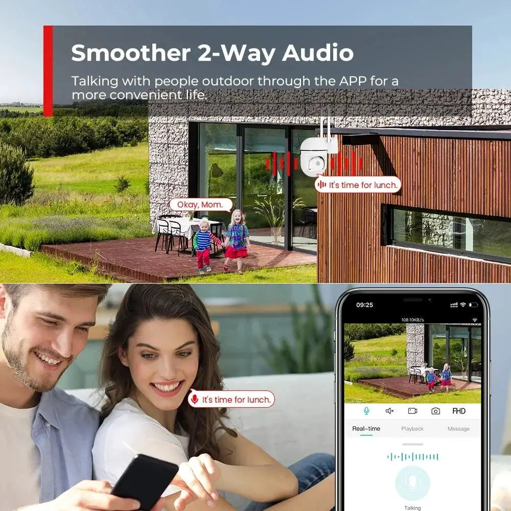 Smart 4MP Wireless Outdoor PTZ Camera With AI Auto Tracking Night Vision - stepyours.com