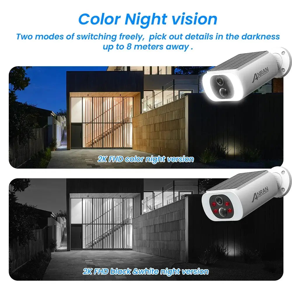 ANRAN C3 Outdoor Solar Security Camera - Battery Powered 3MP Color Night Vision WiFi by stepyours.com