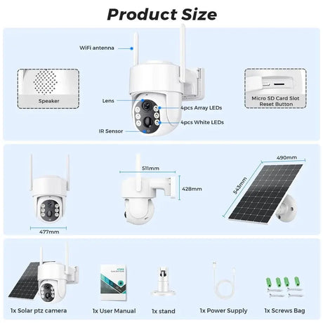 ICSEE 5MP Solar Wireless Outdoor Camera 7800mAh Battery 365 Day Standby - stepyours.com